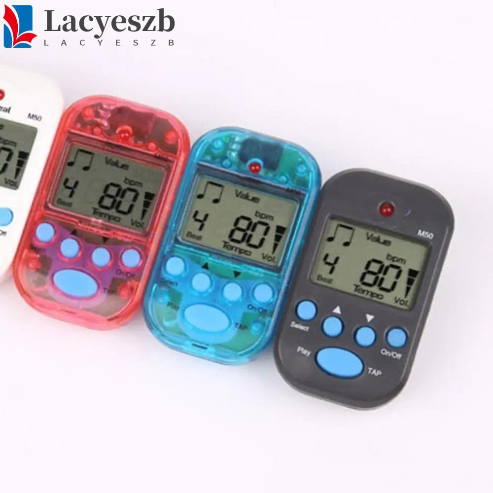 LACYESZB Clip-on Pocket Metronome, Dual-channel Professional Mini Metronome, Digital Tuner หูฟังเอาต์พุตพลาสติกปฏิบัติ Digital Beat Tempo Metronome กีตาร์