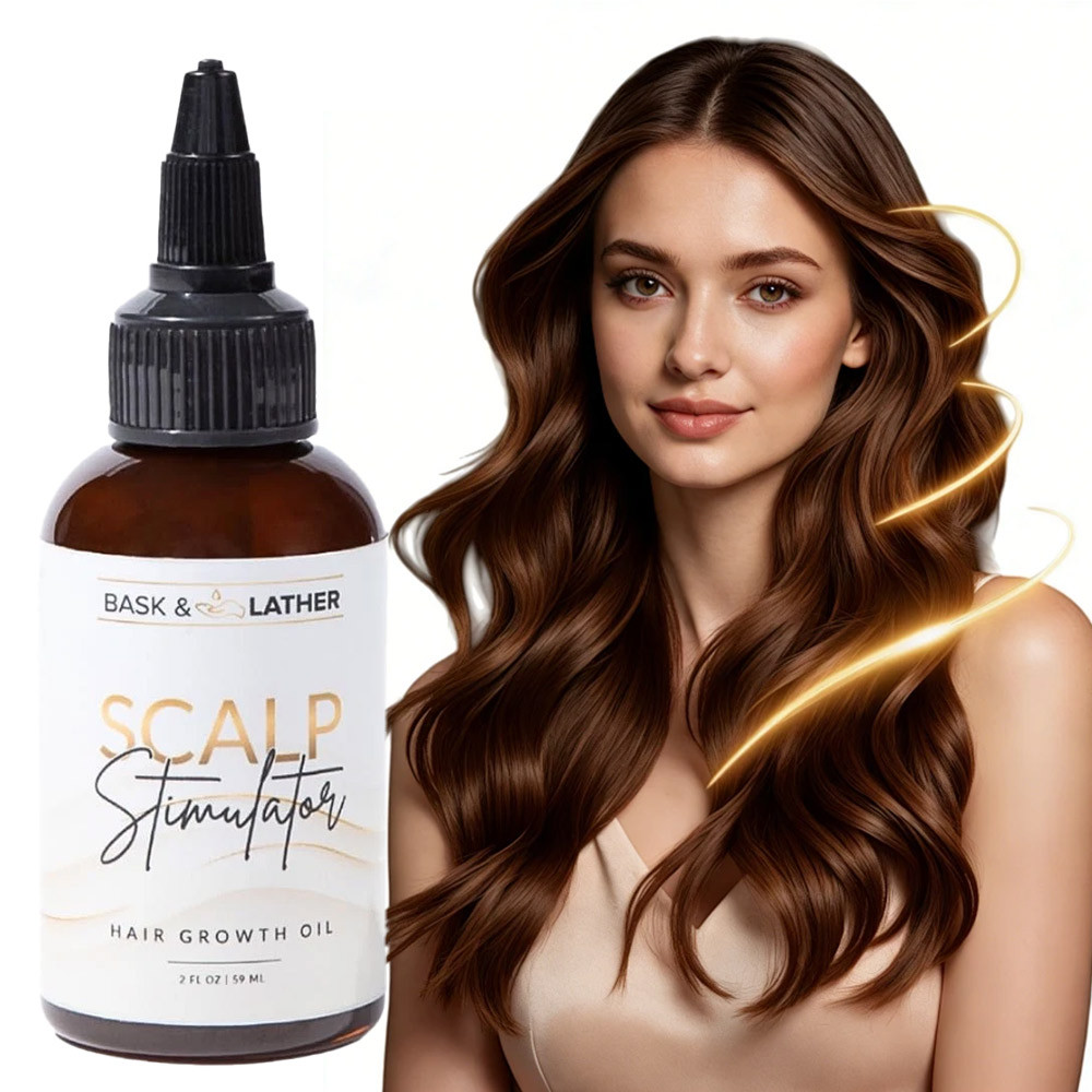 Bask & Lather Scalp Stimulator Hair Growth Oil - Mint & Rosemary Hair Oil