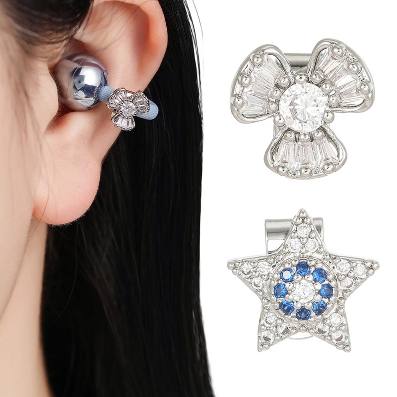 QUU Stylish Rhinestones หูฟังตกแต่งสําหรับ FreeClip 1 2 Clip-on หูฟังเครื่องประดับ