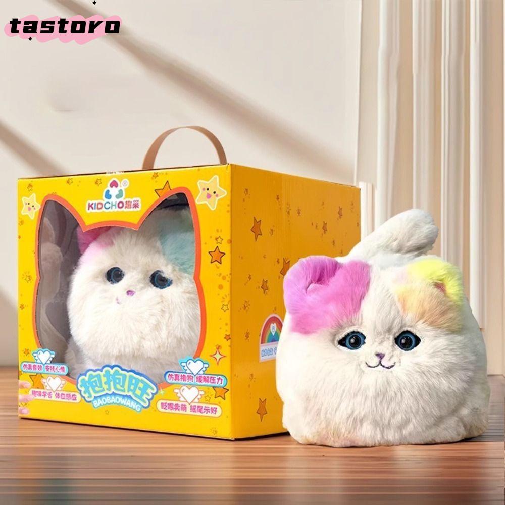TASTORO Interactive Huggy Cat, ตุ๊กตาไฟฟ้าที่สมจริงตุ๊กตาไฟฟ้า, พูดคุณสมบัติฟังก์ชั่นแบบโต้ตอบจําลอง