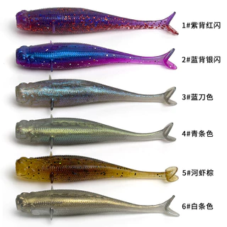 เหยื่อล่อปลา 8 ชิ้น ขนาด 6.5 เซนติเมตร น้ำหนัก 2.5 กรัม ยืดหยุ่นสูง สบายมือ เหมาะสำหรับตกปลาทุกประเภท
