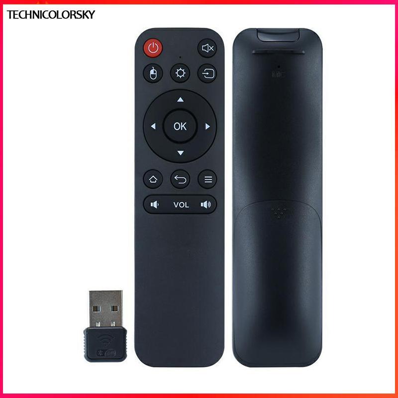 Technicolorsky สมาร์ททีวีรีโมทคอนโทรลรีโมทคอนโทรลไร้สาย 2.4GHz พร้อม USB สําหรับ Android TV Box/PC T