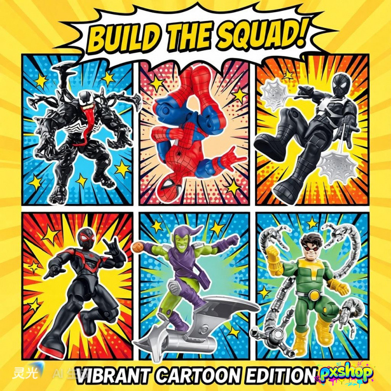 [งานละเอียด] ตัวต่อฟิกเกอร์ Venomized Marvel ซิมไบโอต สไปเดอร์แมน & ไอรอนแมน ข้อต่อขยับได้อิสระ ของสะสมสายดาร์กสุดเท่ [พร้อมส่ง]