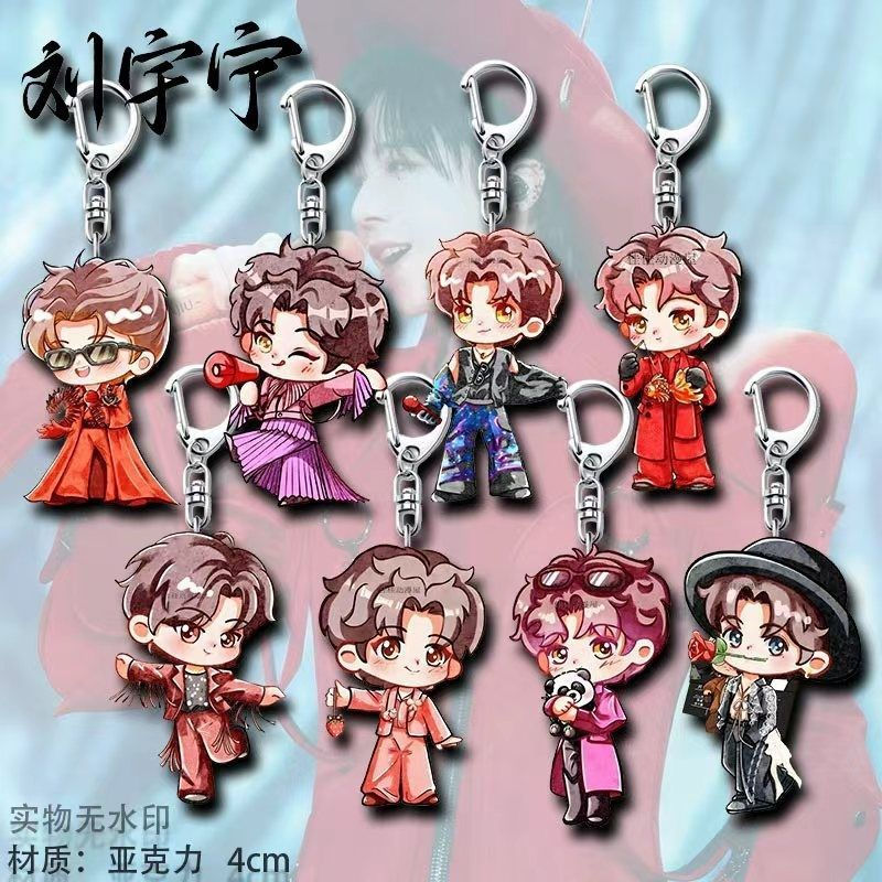Liu Yuning สินค้าดารา รุ่น Q อะคริลิคการ์ตูนพวงกุญแจจี้ High-value แฟน Cheer การ์ตูนตกแต่งกิจกรรม