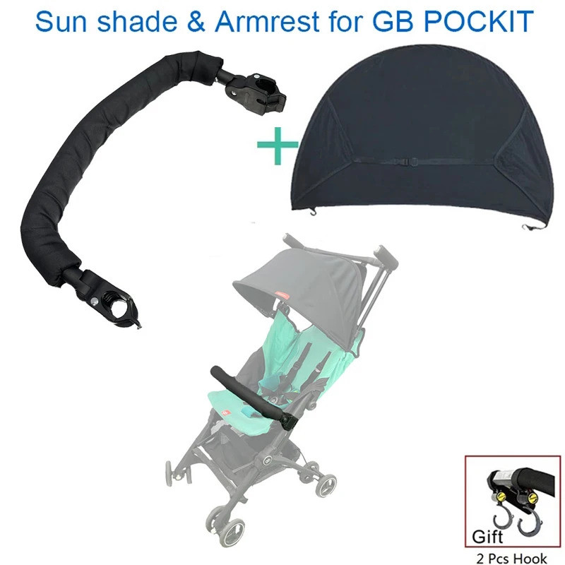 1:1 อุปกรณ์เสริมสําหรับรถเข็นเด็ก Armrest สําหรับ GB Pockit plus Handrail Sun Shade Hook สําหรับ Goo