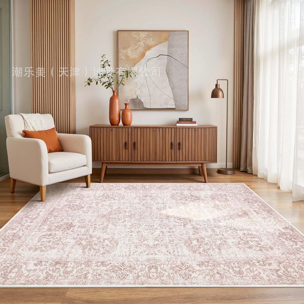 Distressed Retro Persian พรมล้างทําความสะอาดได้เลียนแบบแคชเมียร์ห้องนั่งเล่นโซฟาผ้าห่ม Bohemian ห้อง