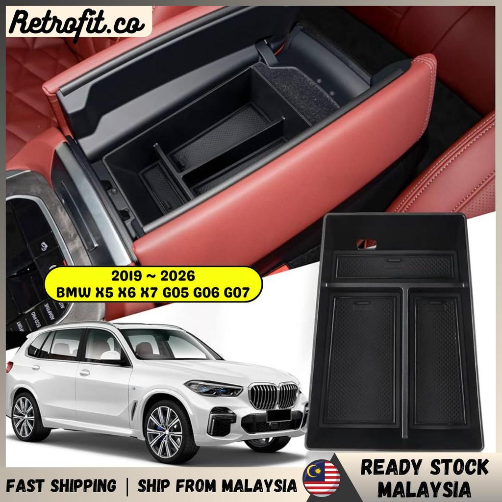 🇲🇾 2019 ~ 2026 BMW X5 G05 ที่เท้าแขนกล่องเก็บสําหรับ BMW X5 X6 X7 G05 G06 G07 คอนโซลคอนโซลถาด Organi
