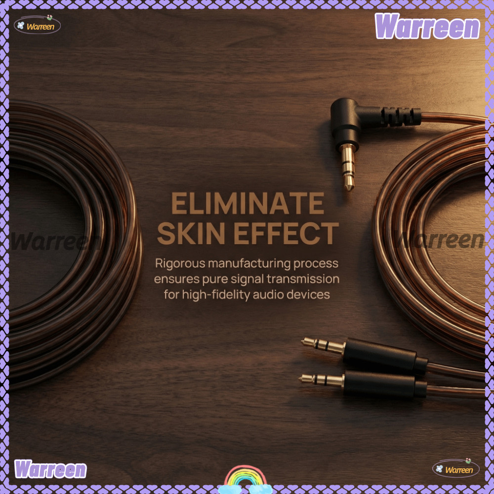 WARREEN สายหูฟัง, Plug and Play 120 ซม./47.2in Aux สาย, ยืดหยุ่น 3.5 มม.ถึง Dual 2.5 มม.อัพเกรดสายสั