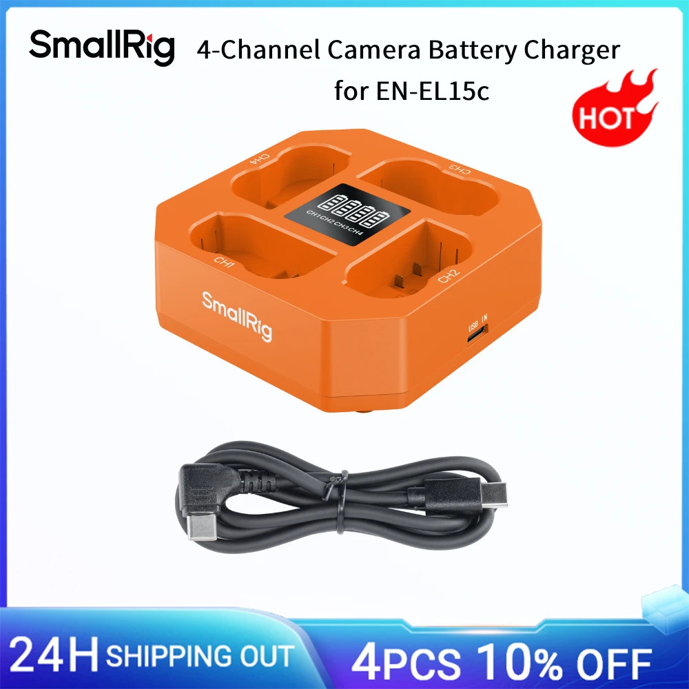 SmallRig สี่ช่องชาร์จแบตเตอรี่กล้องสําหรับ EN-EL15c สําหรับ Z8/Z7II/Z6III/Z5II/Zf 45W PD Fast Chargi