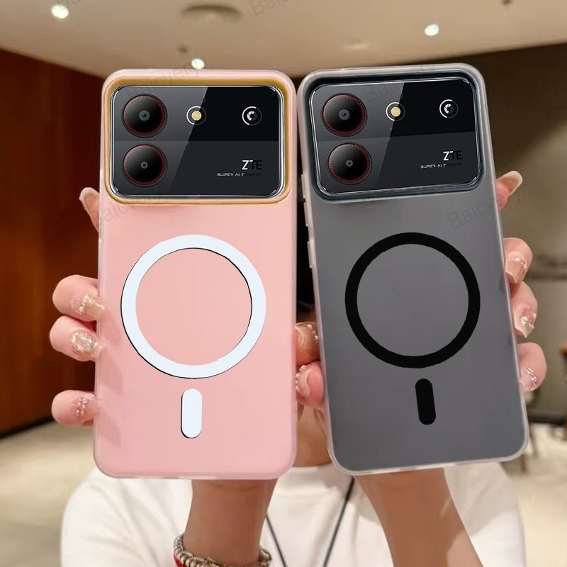 เกราะป้องกันเต็มรูปแบบสําหรับ ZTE Blade A34 พร้อมสติกเกอร์แม่เหล็กเหล็กสําหรับ ZTE Blade A54 ฝาครอบแ