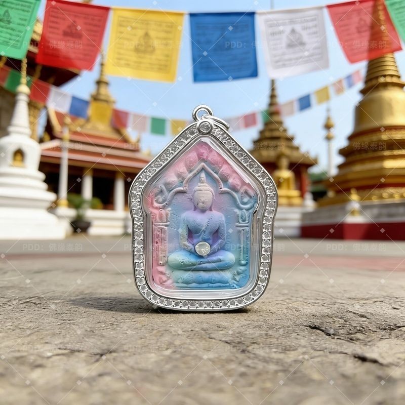 T Thailand Amulet Thailand ลักษณะหัตถกรรม LP วัดสีโคลนขุนแผน Amulet จี้จี้ 012002