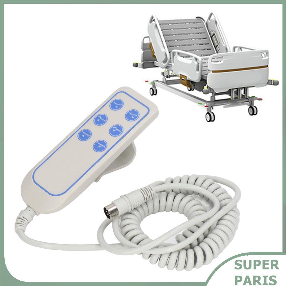 Superparis 6 ปุ่มรีโมทควบคุมมือพร้อมปลั๊ก 8 พินยกเตียงไฟฟ้า PUSH Rod สำหรับเก้าอี้ผู้เอนกายโซฟา