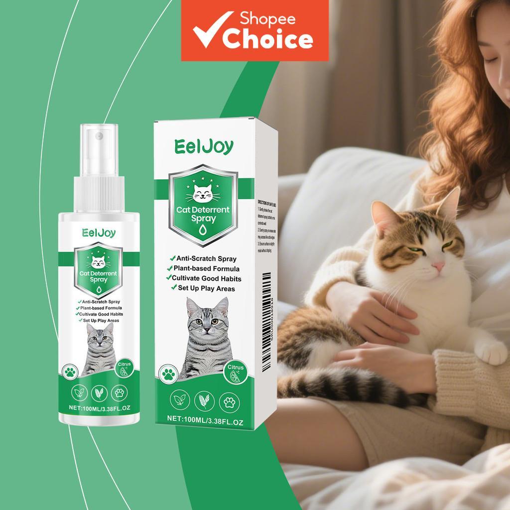 สเปรย์ป้องกันแมวข่วน กลิ่นมินต์และซิตรัส 100 มล. สําหรับปกป้องโซฟา พรม ใช้ได้ทั้งในบ้านและพื้นที่สวน ช่วยฝึกพฤติกรรมแมว