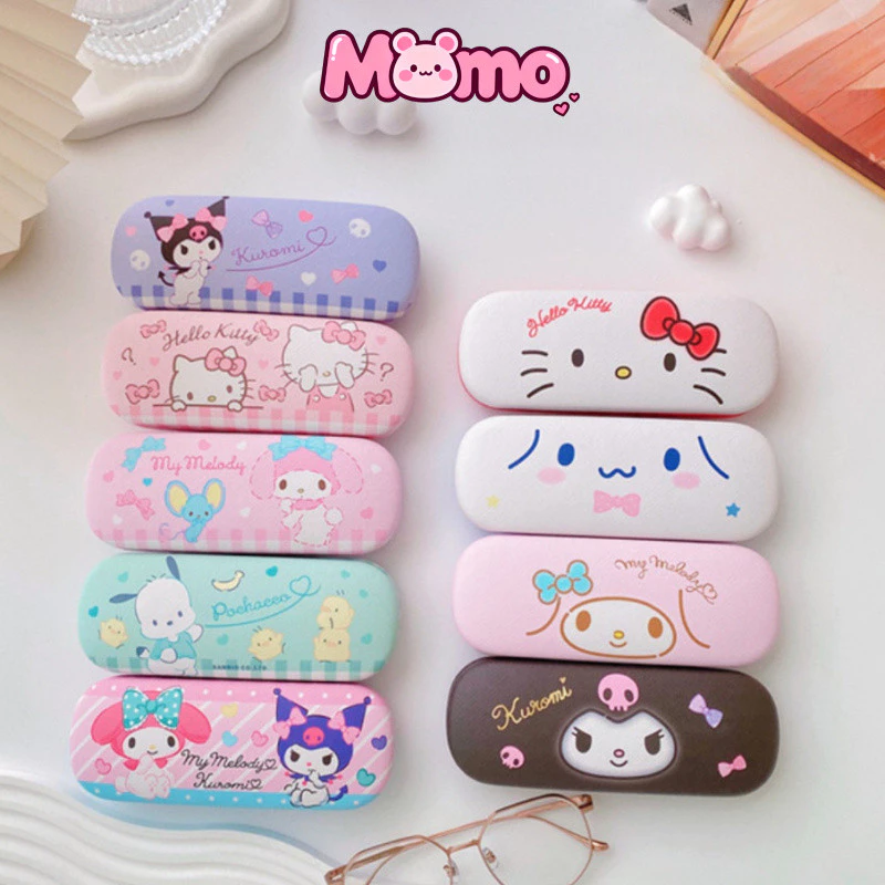 กล่องใส่แว่นตา Sanrio กล่องเก็บแว่นตา PU น่ารัก Kuromi Melody
