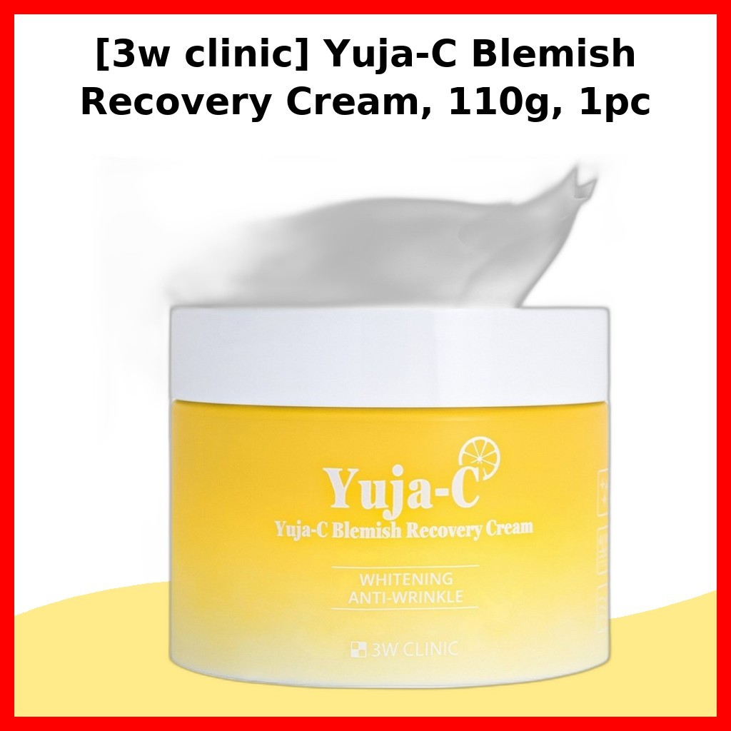 3W CLINIC [คลินิก 3w] Yuja-C Blemish Recovery Cream, 110g / Korean Blemish Cream / Brightening Effec