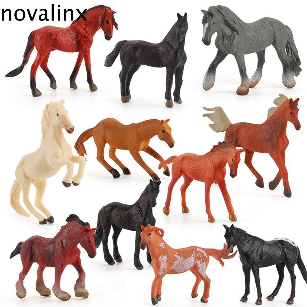 NOVALINX ม้า Miniature Pasture คอลเลกชัน Solid Steed สําหรับเด็กฟาร์มอาหรับ Morgan Stallion ของเล่นเพื่อการศึกษาที่สมจริง