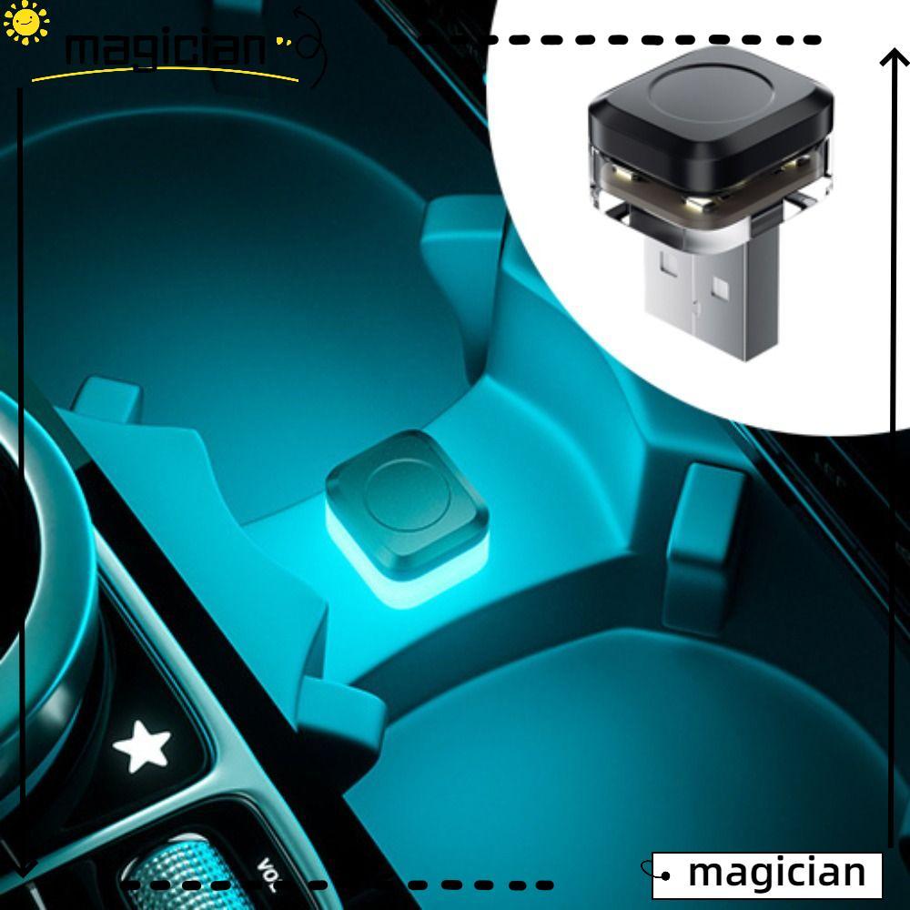 MAGICIAN ไฟบรรยากาศโดยรอบ, ไฟตกแต่งขนาดเล็ก USB ไฟ LED รถยนต์, อุปกรณ์ตกแต่งภายในรถยนต์สีขาวสากล โคมไฟอ่านหนังสืออัตโนมัติ