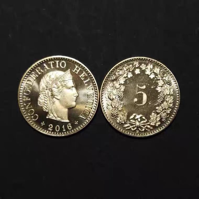 Swiss Federal 5 Cent เหรียญรูปปั้น Liberty Avatar เส้นผ่านศูนย์กลาง 17.15 มม. ที่ระลึก 4 * 17+-/* YT