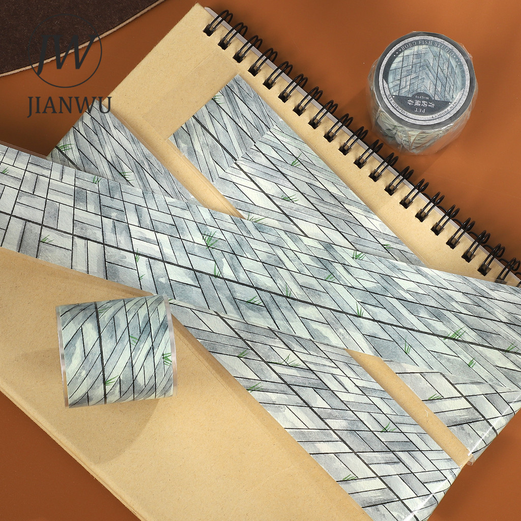 JIANWU 40 มม.* 5 M Vintage อิฐชั้นภูมิทัศน์วัสดุ Collage Scrapbooking PET เทป Creative DIY Journal เครื่องเขียน