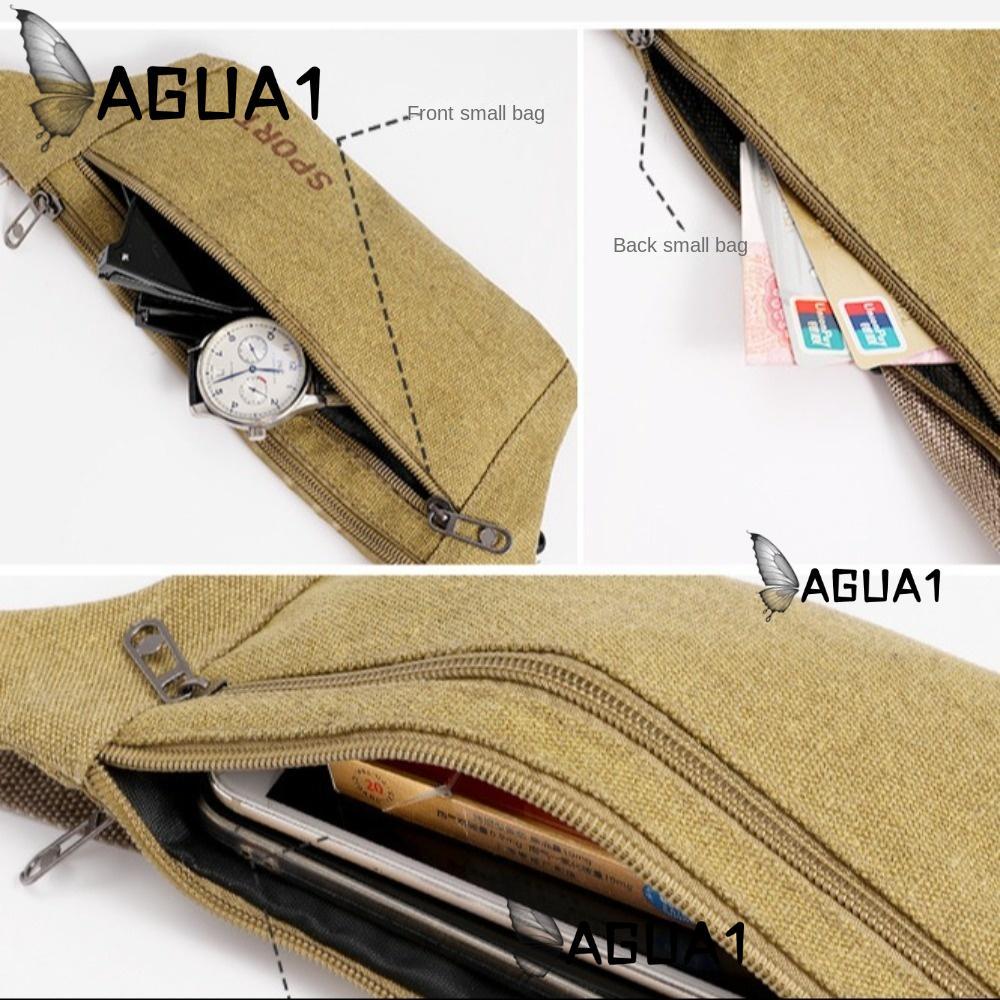AGUA1 กระเป๋าวิ่ง, แพ็คผ้าใบใส่เหรียญ, โทรศัพท์แฟชั่นหลายกระเป๋าเข็มขัดเอวกระเป๋า