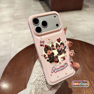 เคสมือถือลิงน่ารักขี้เล่นลายหัวใจการ์ตูนมาใหม่ รองรับ iPhone 17-16-15-14-13-12-11 Pro Max/Plus