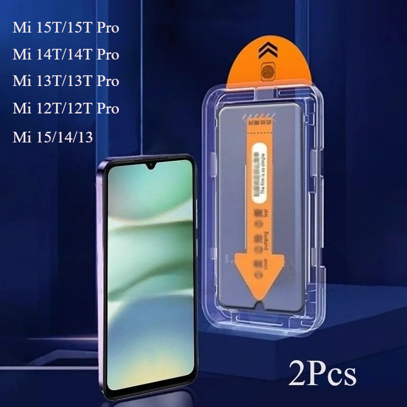 2 ชิ้น One Click Easy Past กระจกนิรภัยสําหรับ Xiaomi 15T 14T 13T 12T Pro 15 14 13 เคลือบ Oleophobic ฝุ่นฟรีป้องกันหน้าจอ