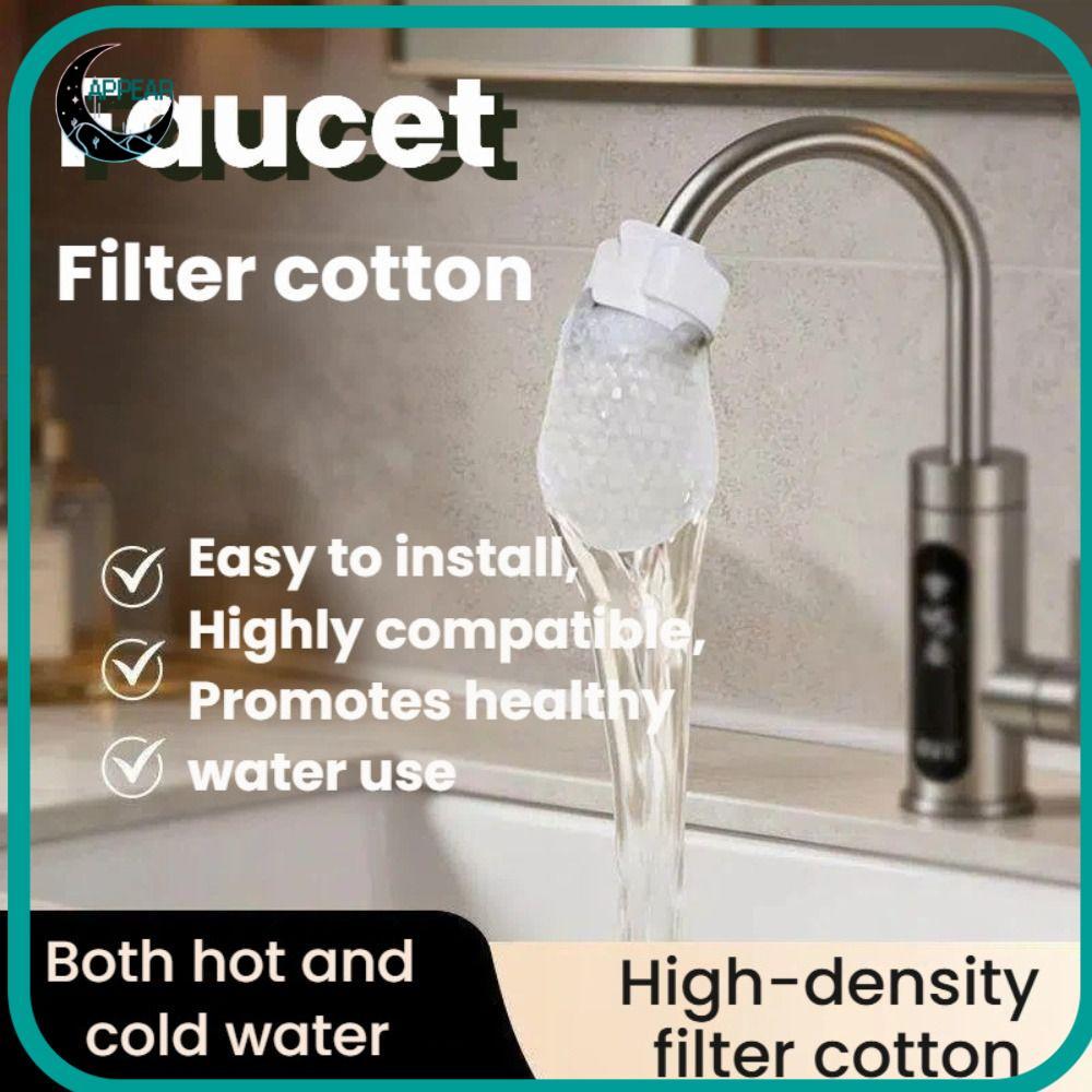 APPEAR 10/20/50 ชิ้นก๊อกน้ํากรองผ้าฝ้าย,หนา Anti-splash Faucet Filter,พร้อมT-strap Universal Tap Water Filter Bag