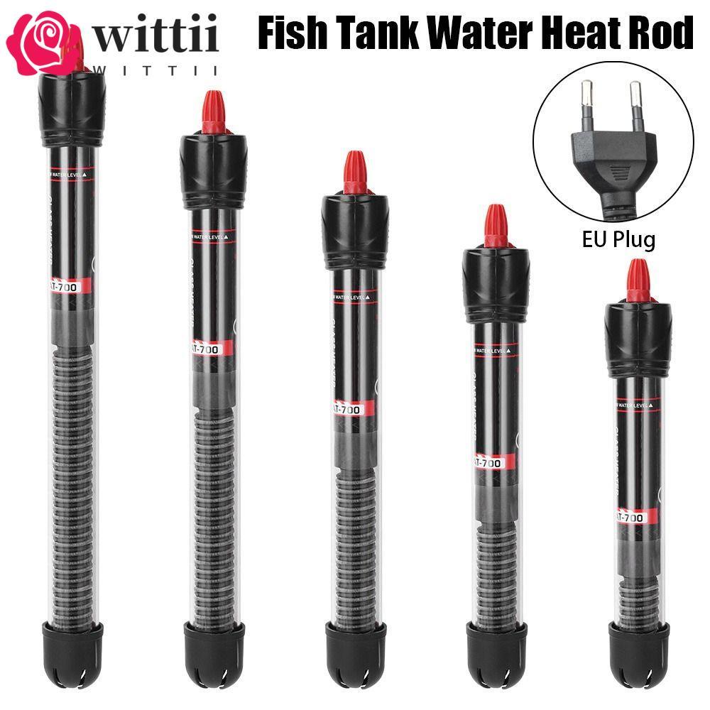 WITTII 1 ชิ้นเทอร์โมเครื่องทําความร้อน Rod, EU Plug Aquarium ถังปลา Submersible เครื่องทําความร้อน, 25 W/50 W/100 W/200 W/300 W 220 V อุณหภูมิน้ําความร้อน Rod
