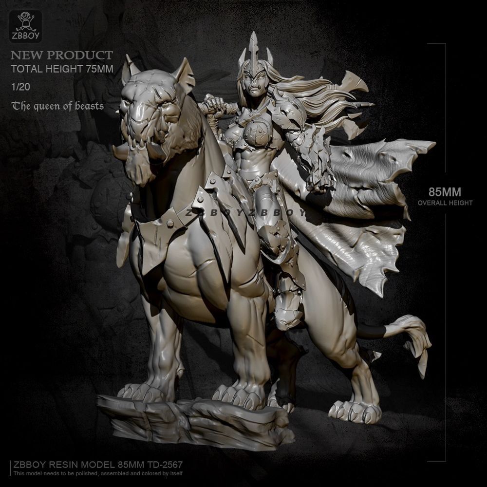 H85 มม.1/20 ZBBOY ผู้ผลิต Beastmaid อัศวินเรซิ่นทหารสีขาวรุ่นประกอบ TD-2567 3G2U