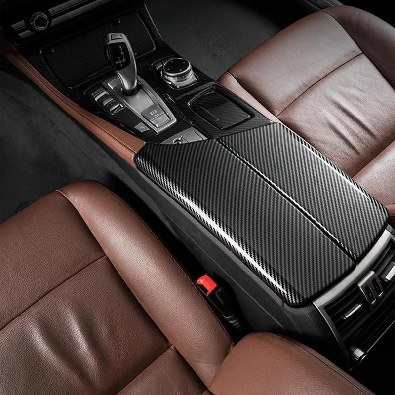สําหรับ BMW 5 Series E60 F10 G30 G32 จัดแต่งทรงผมรถ ABS คาร์บอนไฟเบอร์รถจัดแต่งทรงผมคอนโซลกลางฝาปิดท