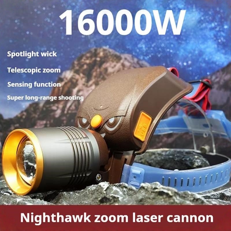 ไฟLED Super Bright พร้อม.Zoomable ชาร์จได้ และเซนเซอร์ตรวจจับการเคลื่อนไหว สวิทช์ไฟสำหรับตกปลา เค้มปิง และเดินป่าในสถานการณ์ฉุกเฉิน