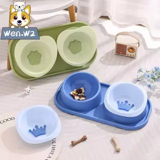 wen.W2【กันมดสุดๆ】ชามอาหารสัตว์คู่ รุ่นใหม่ ดีไซน์น่ารักสดใส ชวนให้สัตว์เลี้ยงอยากกินอาหาร