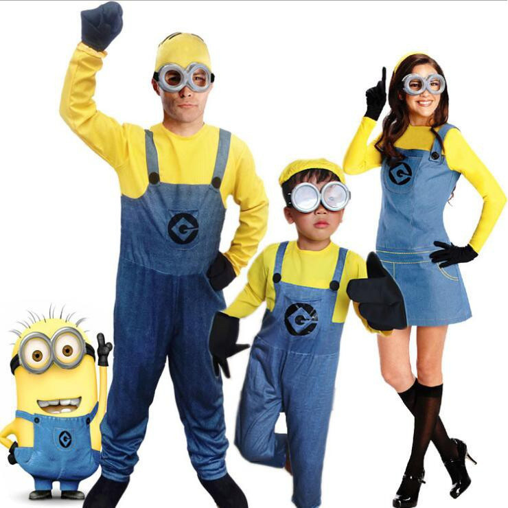 Minion Jumpsuit Despicable Me ชุดคอสเพลย์ชายหญิงเด็กผู้ใหญ่เสื้อผ้าชุดเครื่องแต่งกายฮาโลวีนเครื่องแต