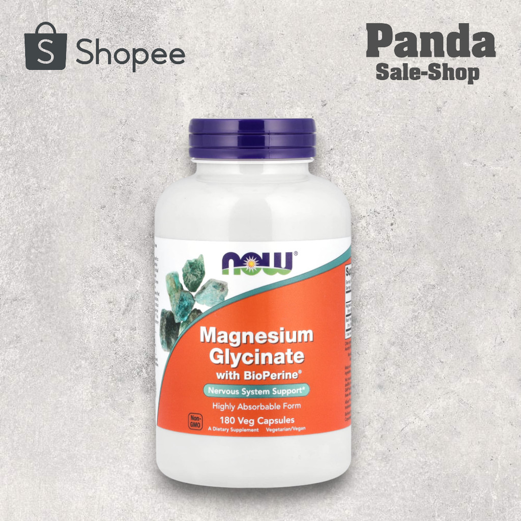 NOW Foods, Magnesium Glycinate With BioPerine®, 180 Veg Capsules