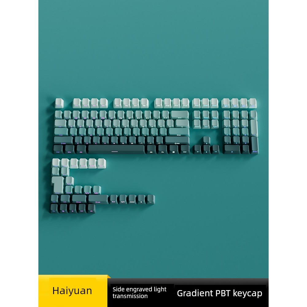 Belly Linghaiyuan Keycap ด้านข้างแกะสลัก PBT Gradient Light โปร่งแสง wootting vgn atk68 ฝนตก75