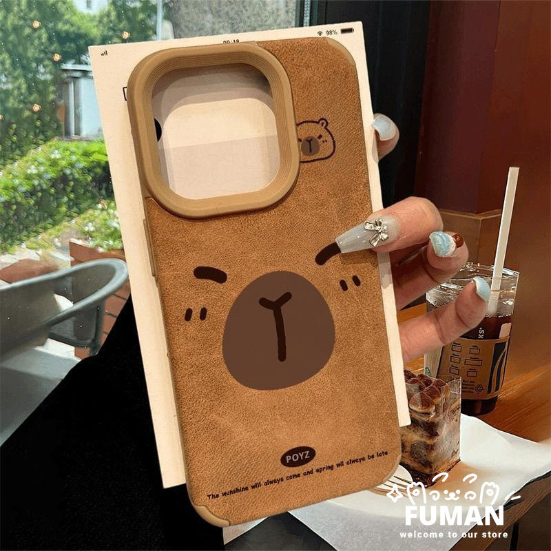 น่ารัก Capybara สีน้ําตาล Suede เคสโทรศัพท์สําหรับ OPPO ค้นหา X9 X8S X8 Pro Ultra Reno 15 14 13 11 9 6 Pro 5G Maillard สไตล์ปลอกหนังกันกระแทกปกอ่อน ราคา ถูกที่สุด ดีลบีเคเค แกลเลอรีภาพที่ 3