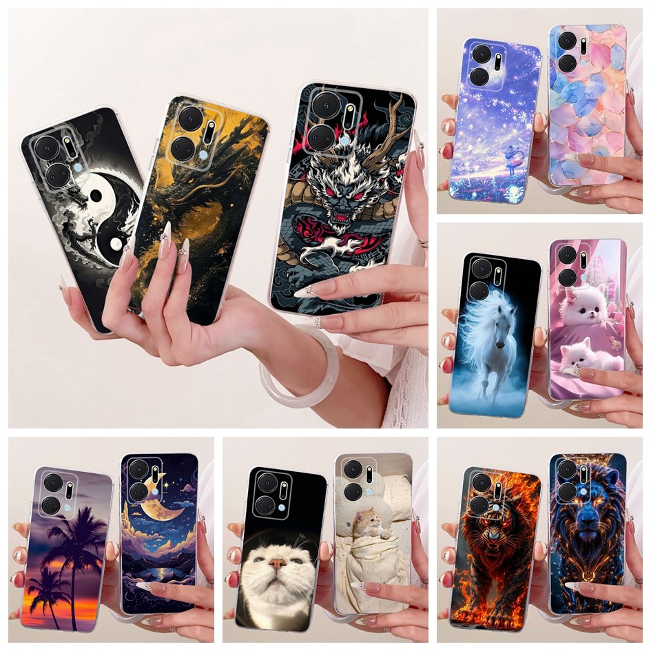 ฝาครอบเย็นสําหรับ Honor X7A 4G Play 7T เคสโทรศัพท์ RKY-LX1 RKY-LX2 RKY-LX3 RKY-AN10 มังกร Lion Cat ก