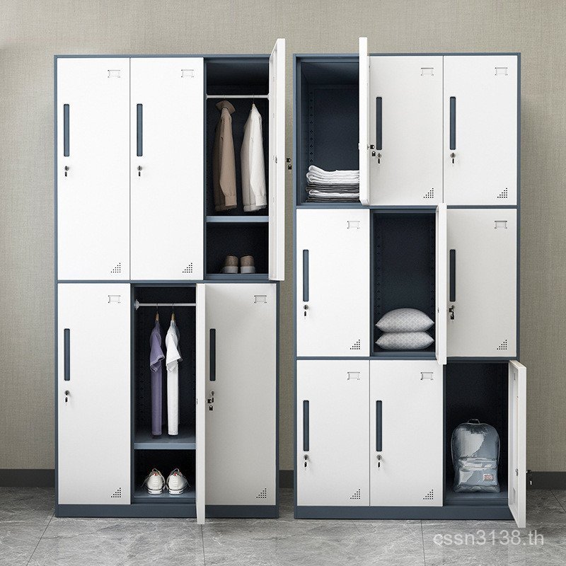 Locker Locker Locker หอพัก Locker หนาพนักงานเหล็กสีแคบด้านข้างตู้ถอดชิ้นส่วนร้านเสริมสวยตู้เสื้อผ้า 