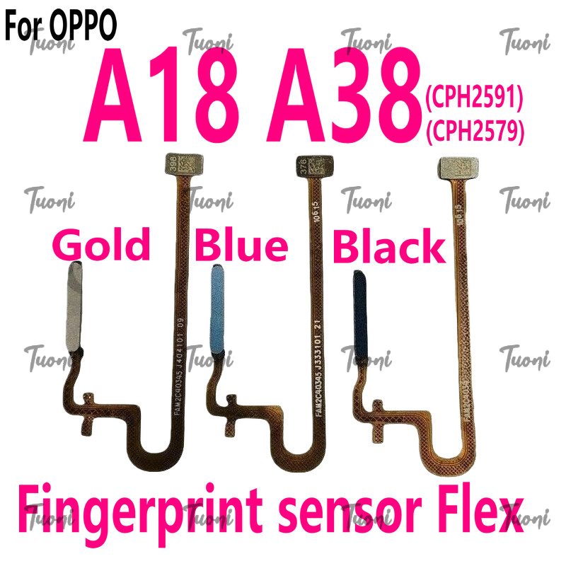 สําหรับ OPPO A18 A38 CPH2591 CPH2579 นิ้วพิมพ์ลายนิ้วมือเซ็นเซอร์ปุ่ม Flex เปลี่ยนชิ้นส่วน