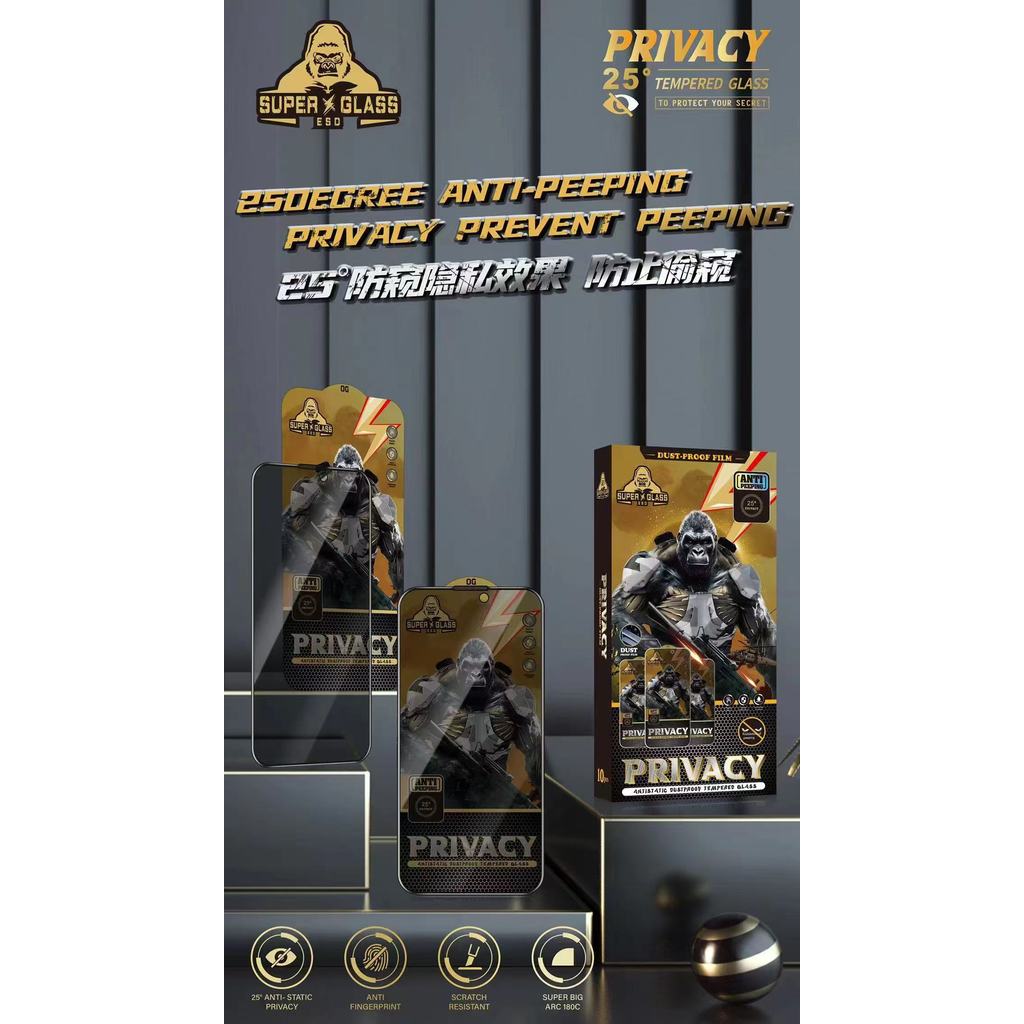 ราคาส่ง10in1 ฟิล์มกระจก กันมอง  kingkong สำหรับiPhone 17promax 16pro 14promax 15plus 13pro 12promax 12pro xr 11 xmax