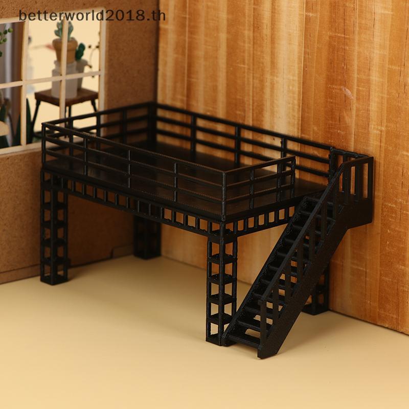 [bet] 1/64 Scale Diorama โครงเหล็กขาตั้งจอแสดงผลรุ่นฉากแพลตฟอร์มสองชั้นโมเดลรถโรงรถโมเดลฉากอุปกรณ์เส