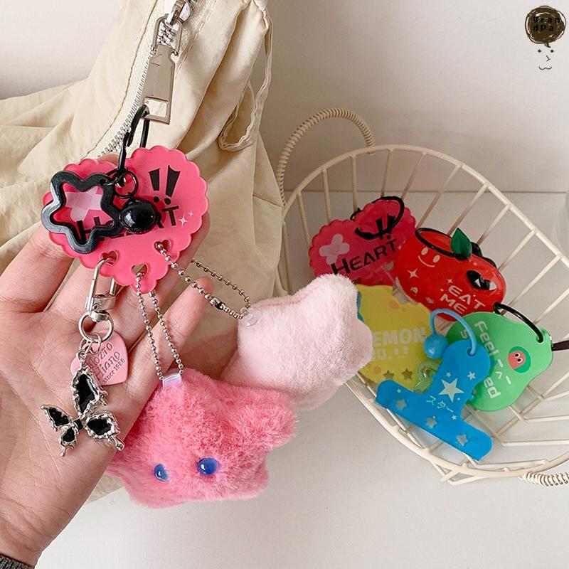 [GR] พวงกุญแจผลไม้การ์ตูน Lemon Pear Charm จี้ DIY พวงกุญแจเครื่องประดับสําหรับสาวผู้หญิงของขวัญกระเ