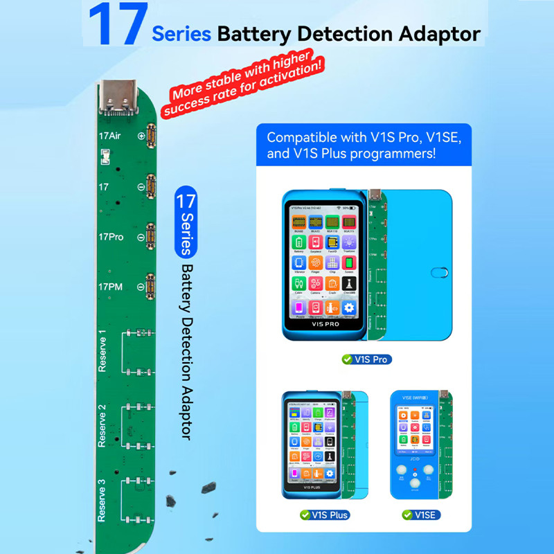 JCID JC V1SE V1S Pro ตัวปรับการตรวจจับแบตเตอรี่สําหรับ IPhone 8-17 Series Achieve เปิดใช้งานแบตเตอรี