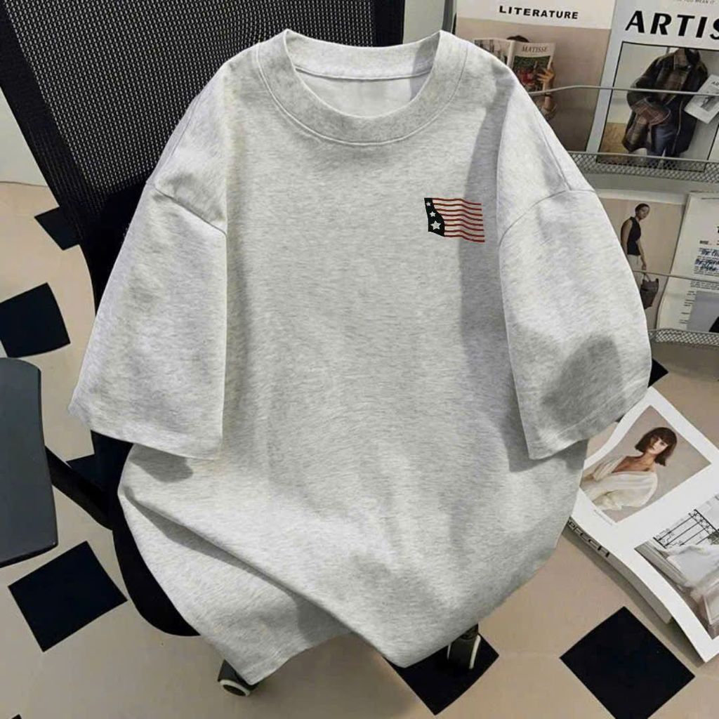 เสื้อยืด Unisex แขนสั้น ผ้าฝ้ายเท่ๆ ทรงธงชาติอเมริกัน diverse super cool-shopthubio98