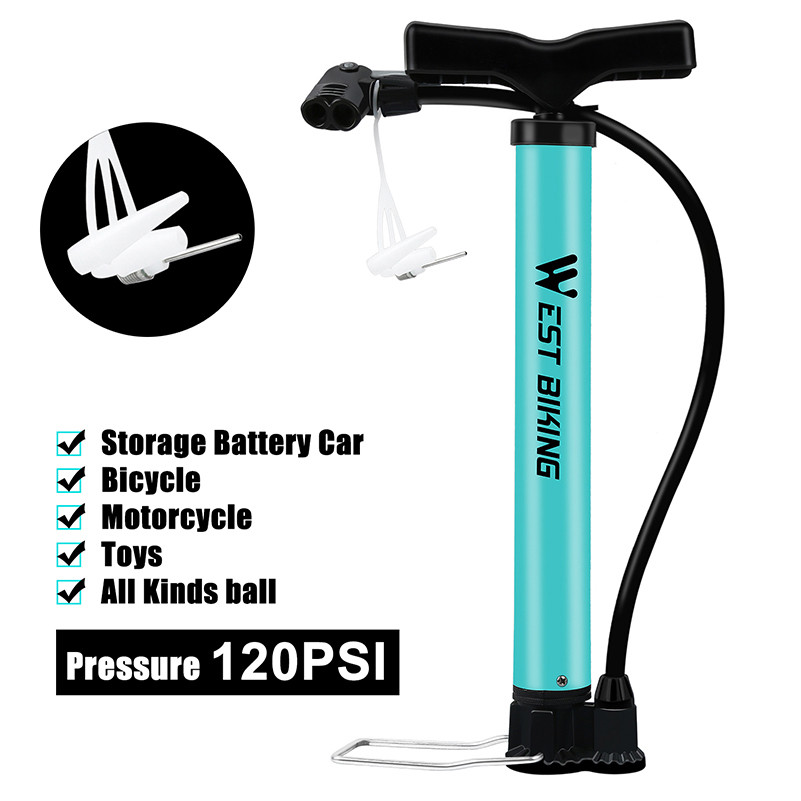 WEST BIKING PSI Bike Air Pump Steel Body Portable Cycling Hand Pump MTB Road Bike Motorcycle Tire In