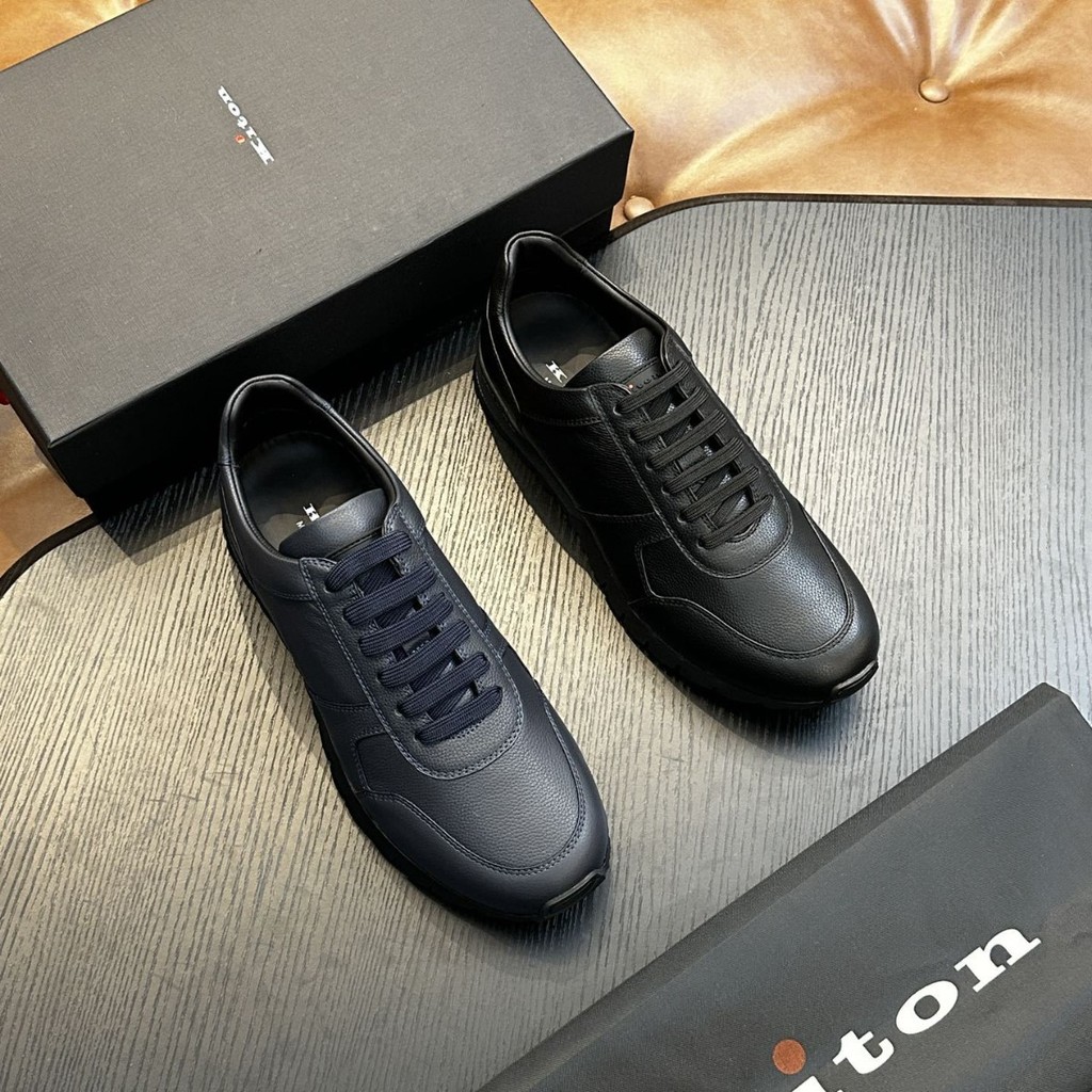 E5BE Kito* 2025Sports Shoes Genuine Leather Casual Sports Shoes plaid Breathable Men's Shoes