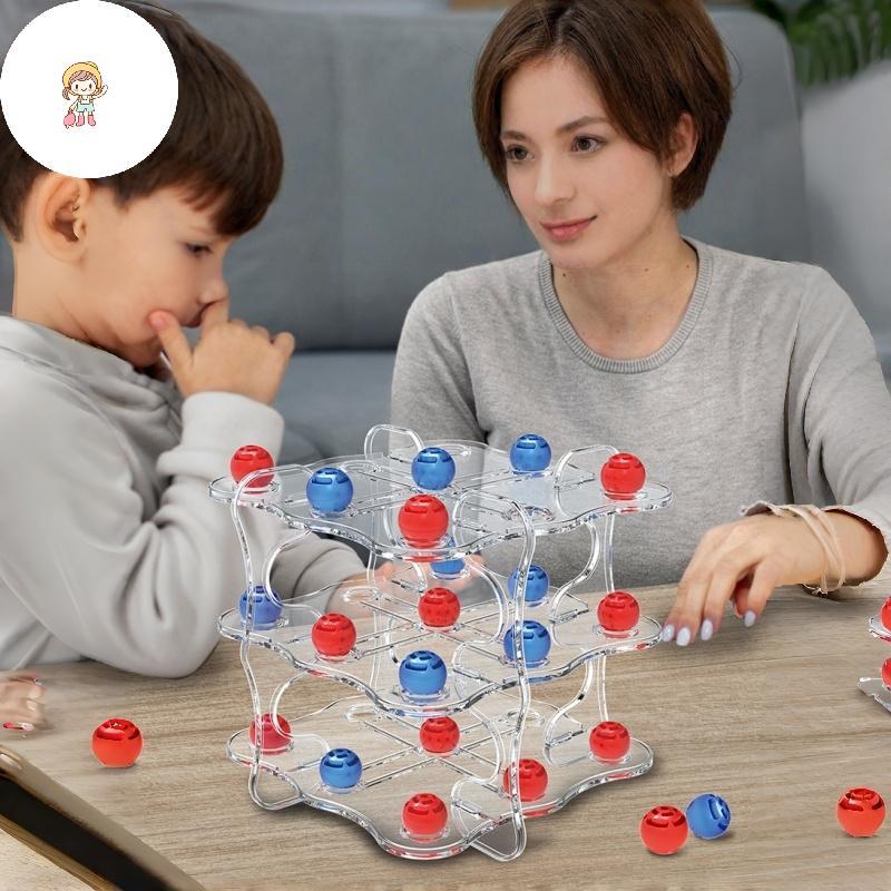 FOT 1 ชุดกระดานหมากรุกแบบโต้ตอบเกมของเล่น 3D TIC-TAC-TOE เกมง่ายต่อการเล่นของเล่นเพื่อการศึกษา Squar