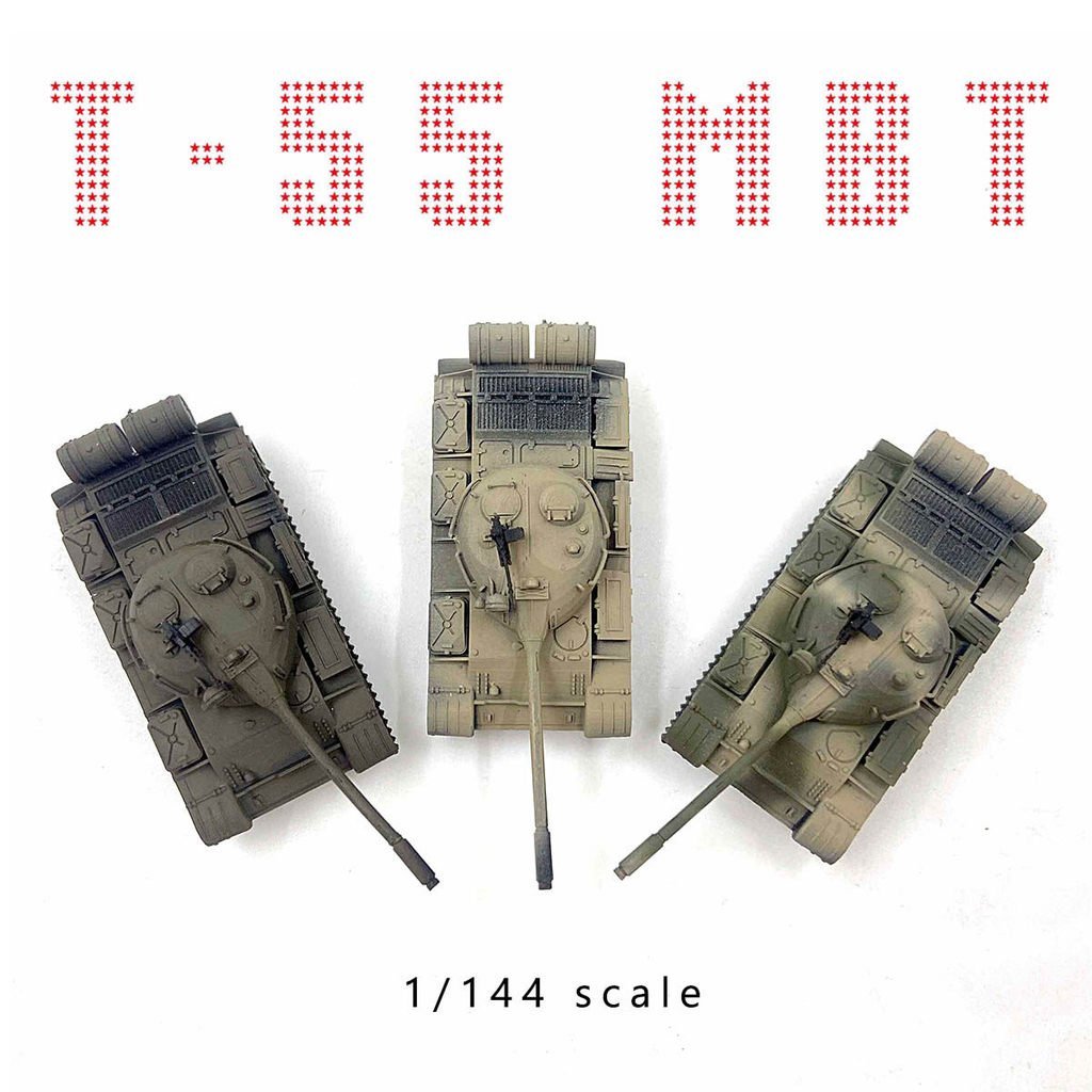 Tank World Handheld War 1/144 รัสเซีย T-55 รถถังสงครามหลักสําเร็จรูปรุ่นกล่องไข่พร้อมสต็อก
