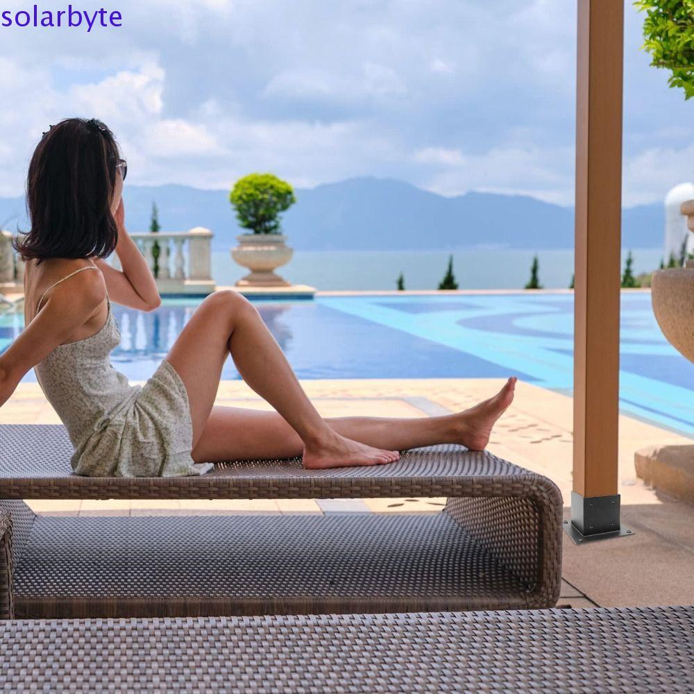 วงเล็บโลหะ SOLARBYTE, ฐานโพสต์ไม้สําหรับงานหนักกันสนิม, รองรับโครงสร้างสีดําความทนทานรางดาดฟ้าการติด