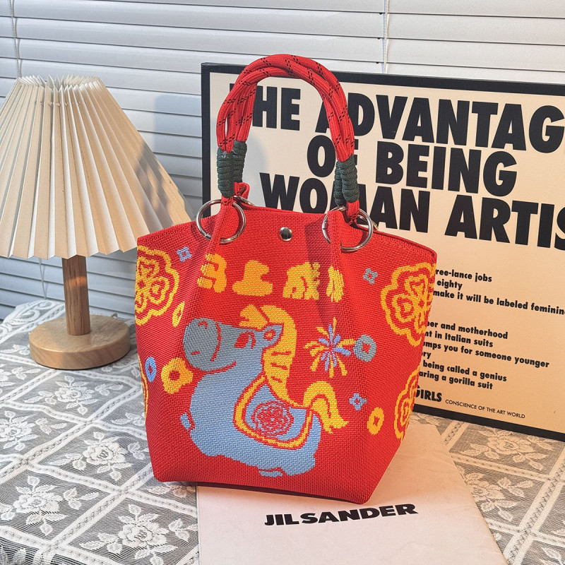 กระเป๋า tote ขนาดใหญ่ แบบใหม่ปีเสือ มีลวดลายนำโชค พร้อมใช้งานในงานแต่งและการเฉลิมฉลองตรุษจีน - รูปที่ 4